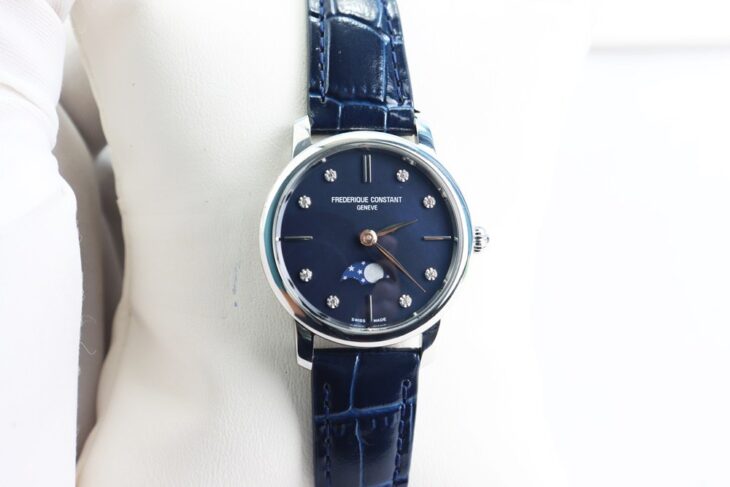 ĐH Nữ Frederique Constant FC-206MPND1S6 Kim Cương – Trăng Sao, xà cừ xanh Size 30 FullBox