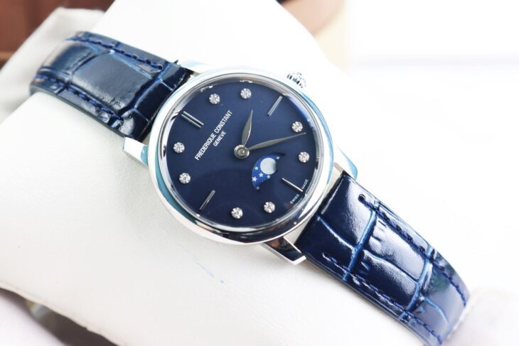 ĐH Nữ Frederique Constant FC-206MPND1S6 Kim Cương – Trăng Sao, xà cừ xanh Size 30 FullBox