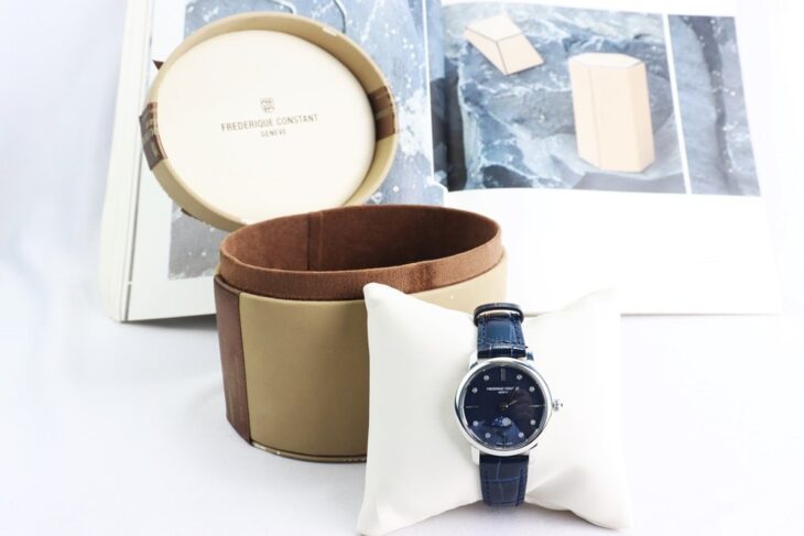 ĐH Nữ Frederique Constant FC-206MPND1S6 Kim Cương – Trăng Sao, xà cừ xanh Size 30 FullBox