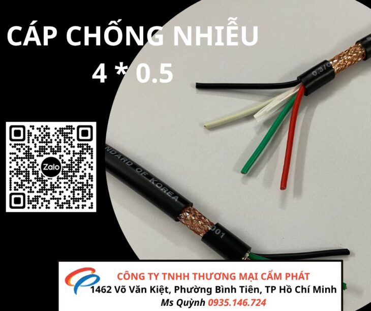 Cáp điều khiển Sangjin 4×0.5 shield có lưới chống nhiễu tại Sài Gòn