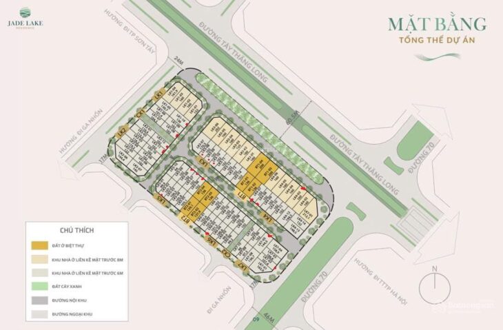 Bán nhà liền kề Jade Lake Residence khu hành chính mới quận Bắc Từ Liêm