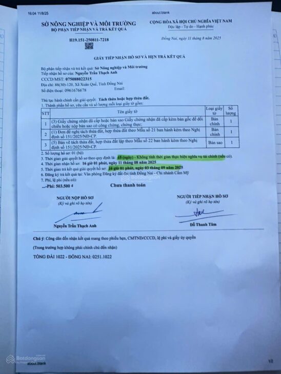 Cơ hội đầu tư độc tôn: Đất sổ hồng 580m² – ngay cổng B sân bay quốc tế Long Thành chỉ 4 tỷ đồng