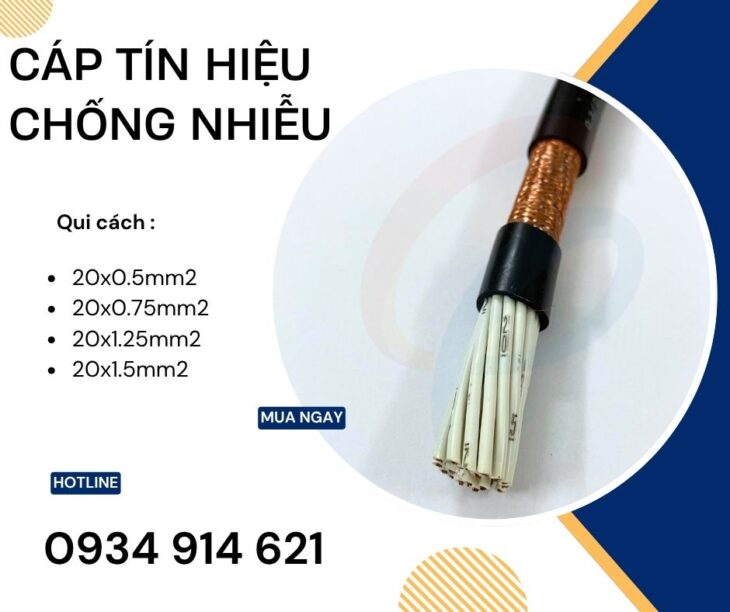 Cáp Điều Khiển 20×0.5mm² Sangjin Chống Nhiễu – Nhập Khẩu Hàn Quốc