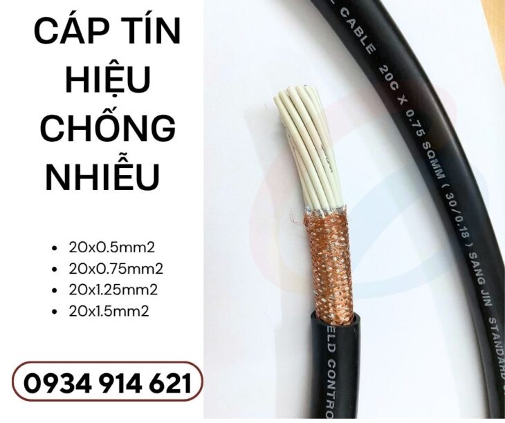 Cáp Điều Khiển 20×0.5mm² Sangjin Chống Nhiễu – Nhập Khẩu Hàn Quốc