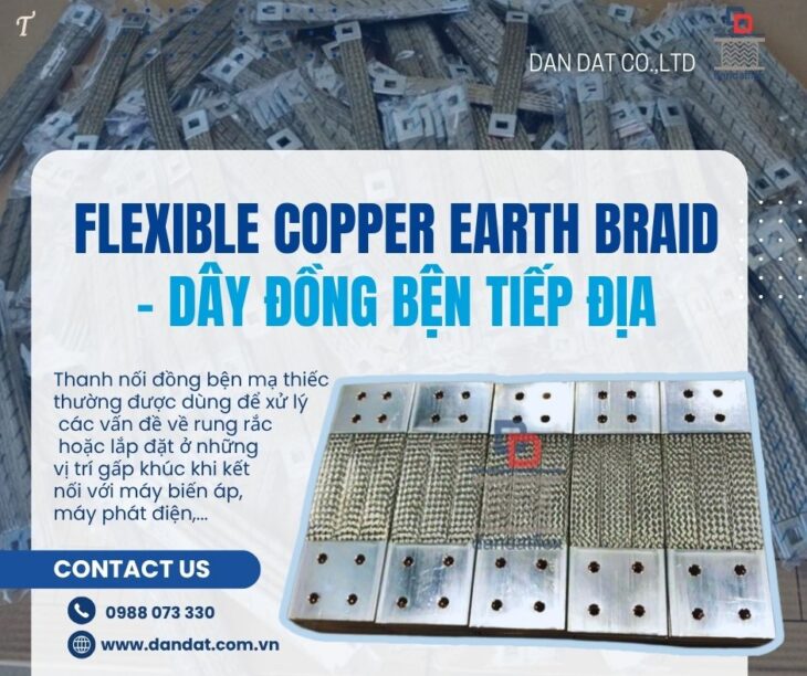 Dây đồng bện tiếp địa/ Dây đồng bện mạ thiếc/ Dây đồng bện tiếp địa cho thang máng cáp