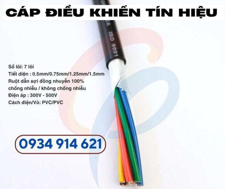 Cáp điều khiển Sangjin 7 core – Cu chống nhiễu 7×1.25mm2