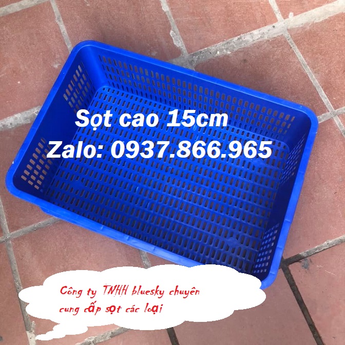 Sọt nhựa trưng bày hàng hóa, sọt nhựa rỗng dùng trang trại, sóng nhựa hở cao 15