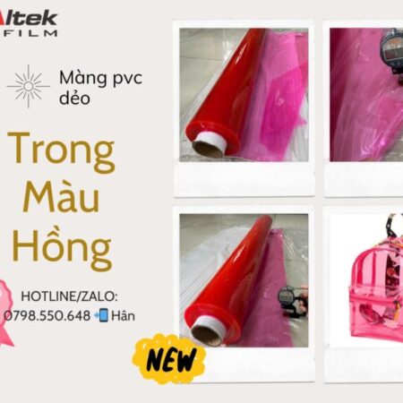 MÀNG DẺO PVC TRONG MÀU HỒNG