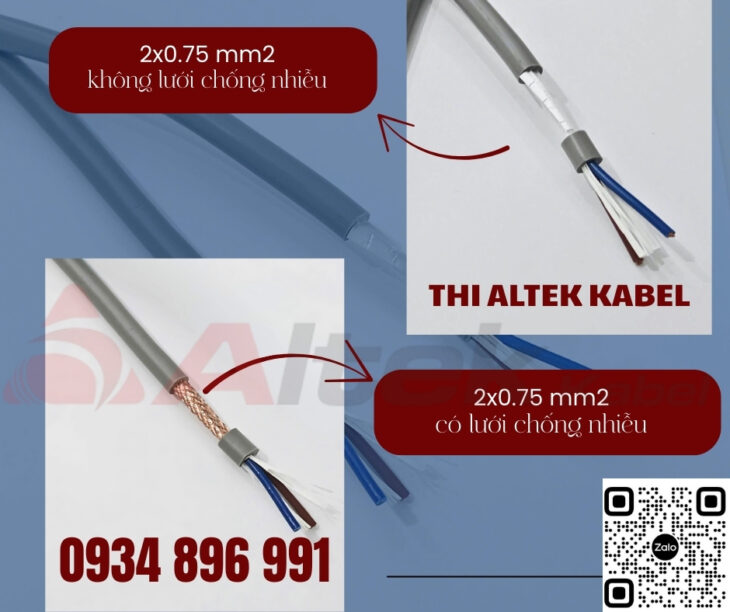 Cáp điều khiển 2×0.75mm Altek Kabel
