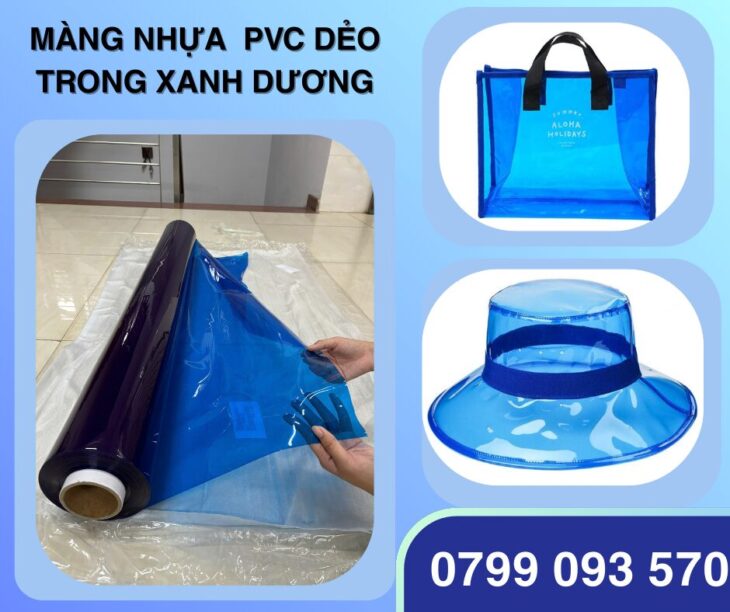 NHỰA PVC DẺO TRONG SUỐT MÀU XANH DƯƠNG