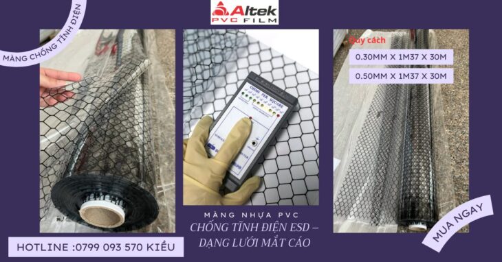 màng nhựa pvc chống tĩnh điện ESD – chính hãng Altek PVC