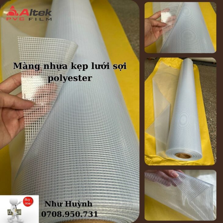 Giá màng nhựa pvc ô lưới 5mm Sợi Polyester