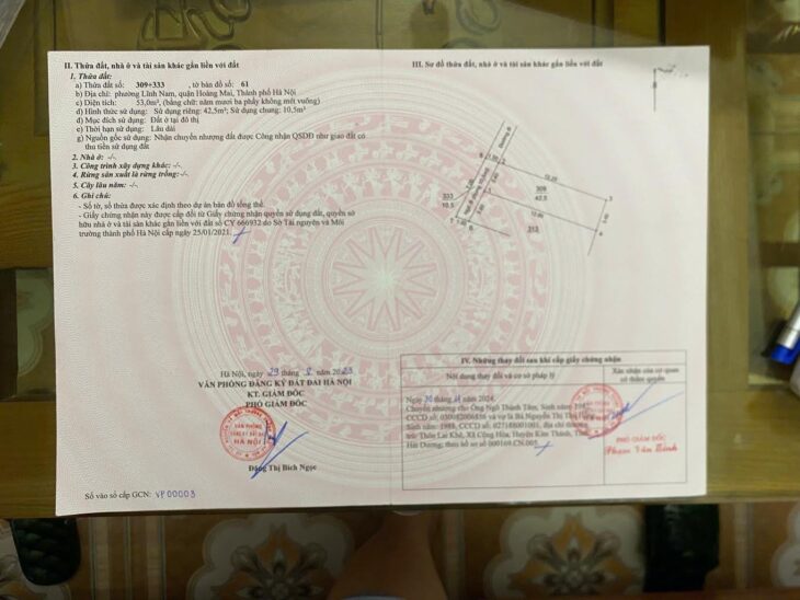 Bán nhà ngõ Thúy Lĩnh, Lĩnh Nam, Hoàng Mai. 43m2, 1 tầng, sổ đỏ chính chủ. Giá 4.9 tỷ. LH: