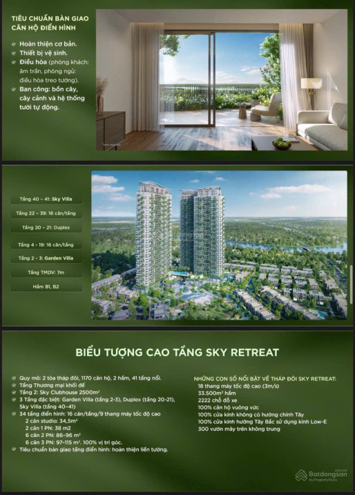 Bán căn hộ 3PN Eco Retreat giá tốt, có vườn mây siêu đẹp