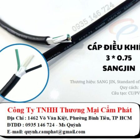 Cáp điều khiển 3×0.75 RVV Sangjin sẵn kho Sài Gòn