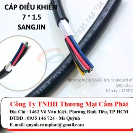 Cáp điều khiển 7×1.5mm2 Sangjin – không chống nhiễu – loại 1