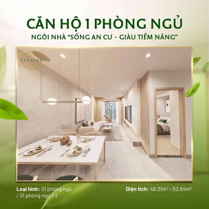Căn hộ Elysian quận 9, danh sách các căn hộ 1,2,3PN giá tốt view đẹp, mua ngay trực tiếp CĐT, CK 8%