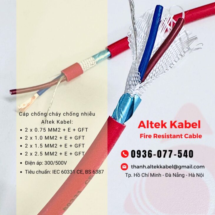 Cáp chống cháy chống nhiễu Altek Kabel 2×2.5mm² – Chính hãng, giá tốt