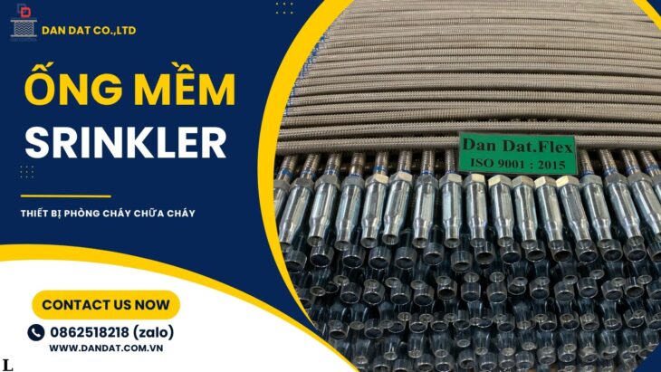 Ống mềm nối đầu phun chữa cháy DN20, Dây cấp nước đầu phun, khớp nối mềm sprinkler