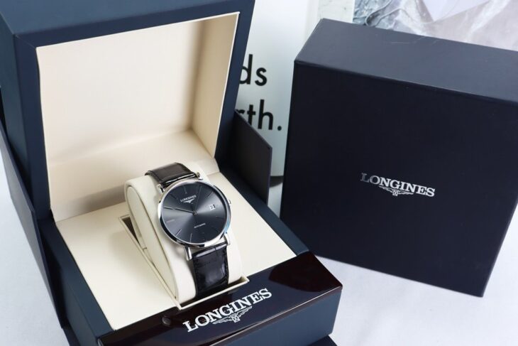 ĐH Nam – Longines Elegant Collection L4.910.4.72.2 Mặt Xám Size 39mm Automatic Fullbox.