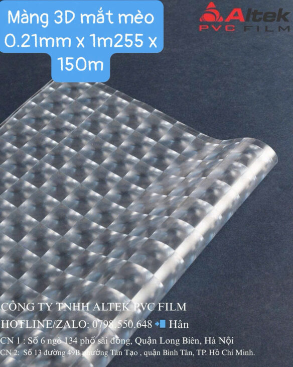 Màng pvc dẻo 3D mắt mèo nhiều màu giá tốt