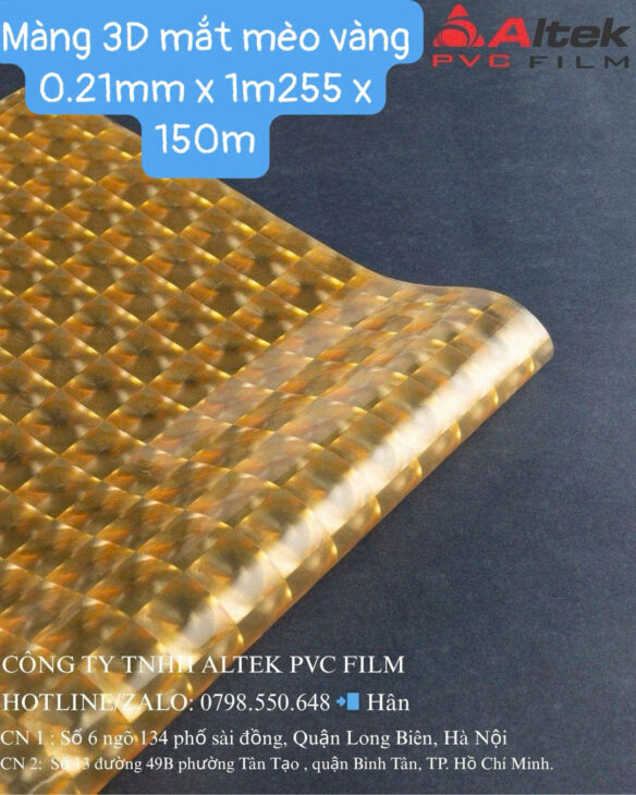 Màng pvc dẻo 3D mắt mèo nhiều màu giá tốt