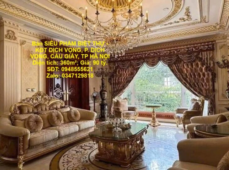 Bán SIÊU PHẨM BIỆT THỰ – KĐT DỊCH VỌNG, P. DỊCH VỌNG, CẦU GIẤY, TP HÀ NỘI