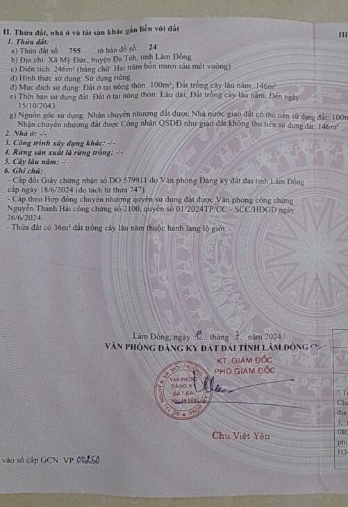 ĐẤT ĐẸP – GIÁ TỐT – Bán GẤP Lô Đất Tiềm Năng Tại xã Mỹ Đức, tỉnh Lâm Đồng