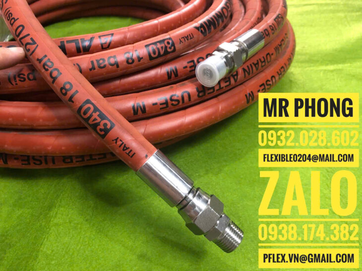 Ống cao su dẫn hơi nước nóng màu đỏ-Ống cao su dẫn hơi nóng Steam Hose Alfagomma