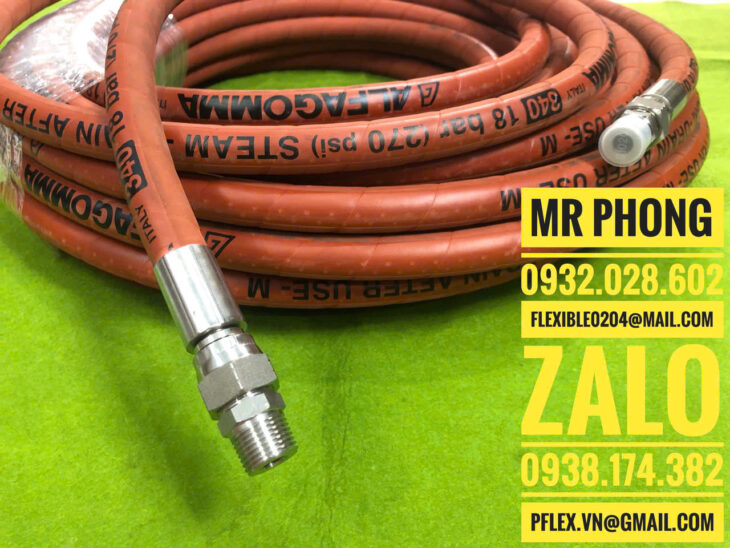 Ống cao su dẫn hơi nước nóng màu đỏ-Ống cao su dẫn hơi nóng Steam Hose Alfagomma