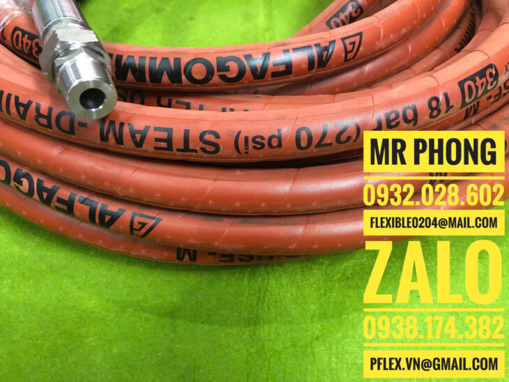 Ống cao su dẫn hơi nước nóng màu đỏ-Ống cao su dẫn hơi nóng Steam Hose Alfagomma