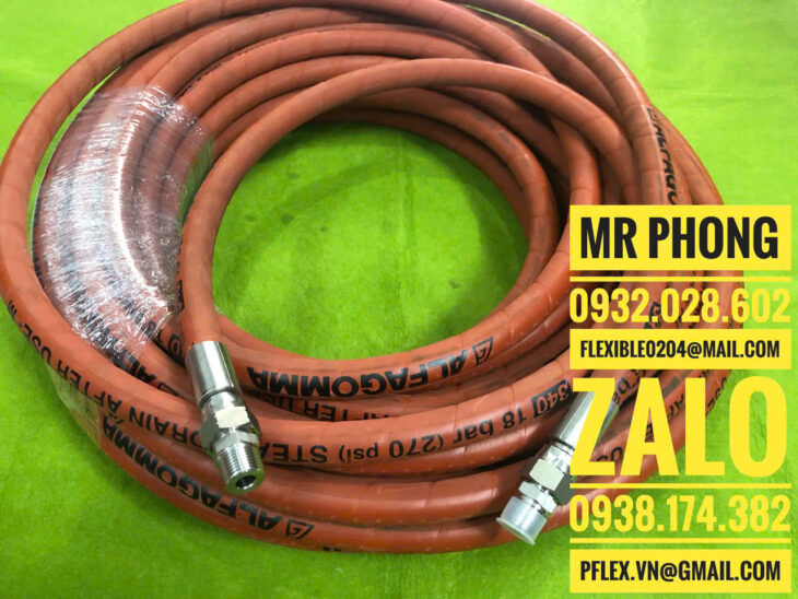 Ống cao su dẫn hơi nước nóng màu đỏ-Ống cao su dẫn hơi nóng Steam Hose Alfagomma