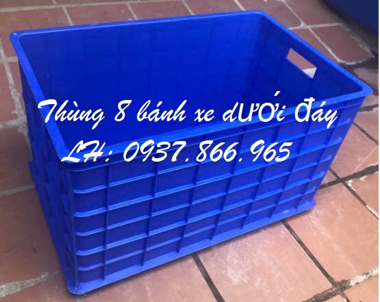 Thùng nhựa đặc có bánh xe 78*63*55cm, thùng nhựa kích thước lớn, thùng có bánh xe