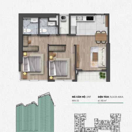 CHUYỂN NHƯỢNG CĂN HỘ 2PN+ 1 – VIEW QUẢNG TRƯỜNG TẠI PLAZA 3 ĐÀ NẴNG