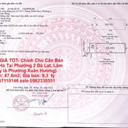 NHÀ ĐẸP – GIÁ TỐT- Chính Chủ Cần Bán Gấp Căn NHà Tại Phường 2 Đà Lạt, Lâm Đồng