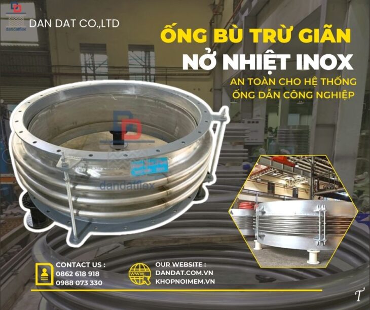 Khớp giãn nở dẫn khí CO/ Khớp giãn nở bằng vải chịu nhiệt/ Khớp nối giãn nở inox mặt bích