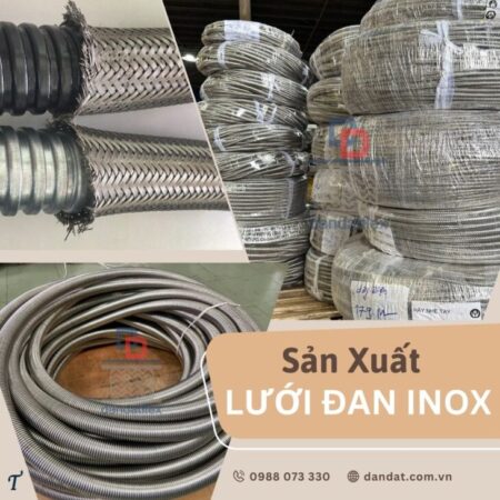 Dây điện bọc lưới inox 304/ Dây điện đan lưới chống nhiễu/ Cáp điều khiển chống nhiễu bọc inox