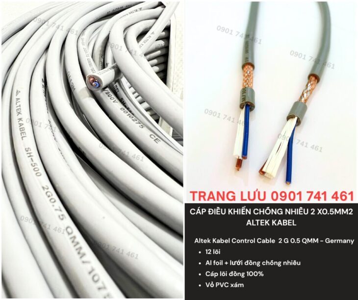 Cáp Điều Khiển Chống Nhiễu 2×0.5mm2 Altek Kabel