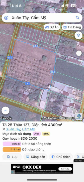 Chính Chủ Bán 4309m2 Đất 2 Mặt Tiền Đường ĐT 765, Xã Xuân Tây, Cẩm Mỹ, Đồng Nai