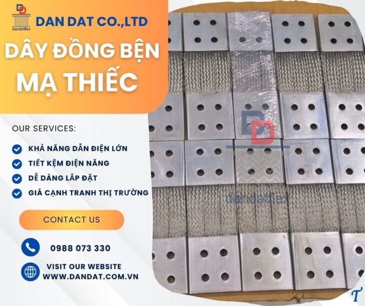 Dây đồng bện tráng thiếc/ Dây đồng bện tiếp địa mặt bích/ Dây đồng bện tiếp địa cho tủ bảng điện
