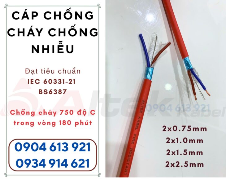 Cáp chống cháy chống nhiễu 2×1.0mm Altek Kabel
