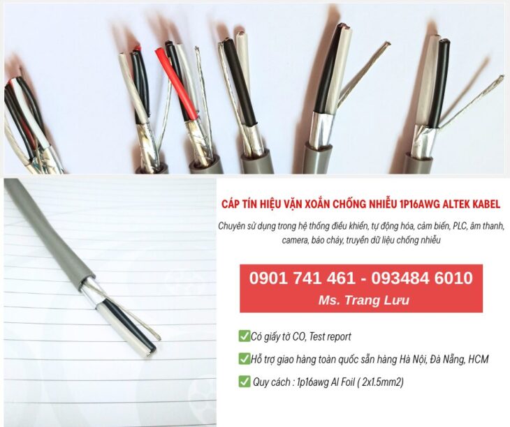 Cáp tín hiệu vặn xoắn 1p16awg Đà Nẵng, Hà Nội, Hồ Chí Minh