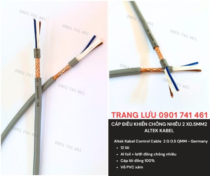 Cáp Điều Khiển Chống Nhiễu 2×0.5mm2 Altek Kabel
