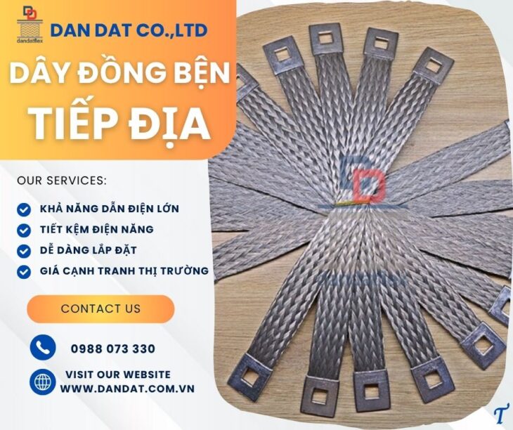 Dây đồng bện tráng thiếc/ Dây đồng bện tiếp địa mặt bích/ Dây đồng bện tiếp địa cho tủ bảng điện
