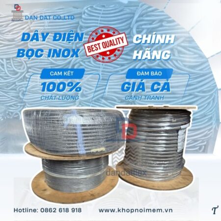 Dây điện chống nhiễu bọc inox/ Dây điện có vỏ bọc lưới inox/ Gia công lưới đan inox cho dây điện