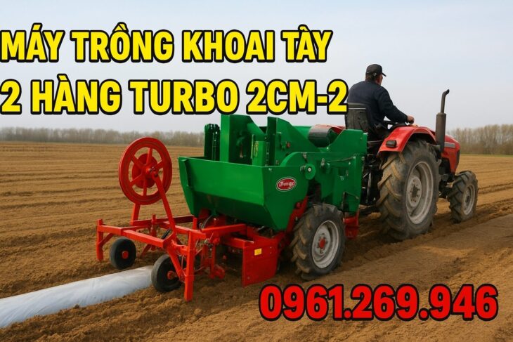 Máy trồng khoai tây 2 hàng Turbo 2CM-2 đa năng