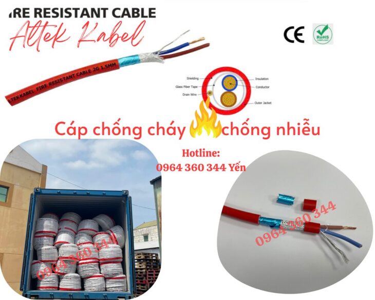 Giá tốt cáp chống cháy chống nhiễu Altek Kabel 2×0.75 tại HCM