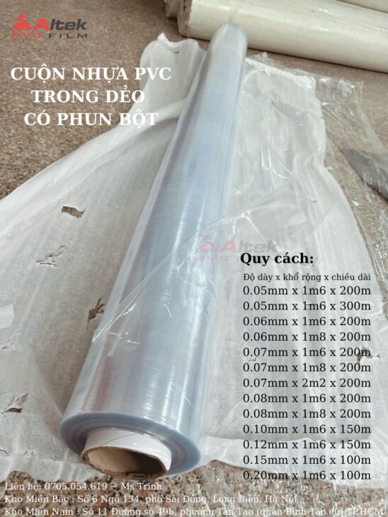 Tổng kho cuộn nhựa pvc, nhựa pvc trong dẻo giá sỉ tại kho