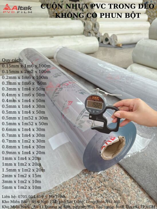 Tổng kho cuộn nhựa pvc, nhựa pvc trong dẻo giá sỉ tại kho