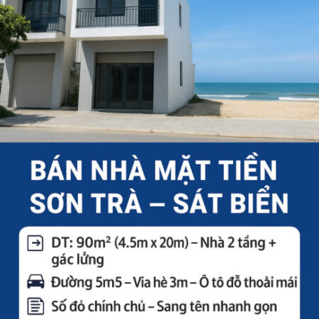 Bán nhà mặt tiền Sơn Trà, vị trí đắc địa, sát biển, chỉ 9.x tỷ